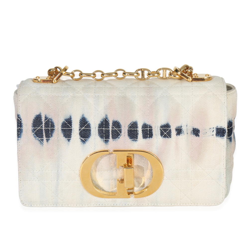 Christian Dior Multicolor Tie Dye Denim Cannage Small Caro